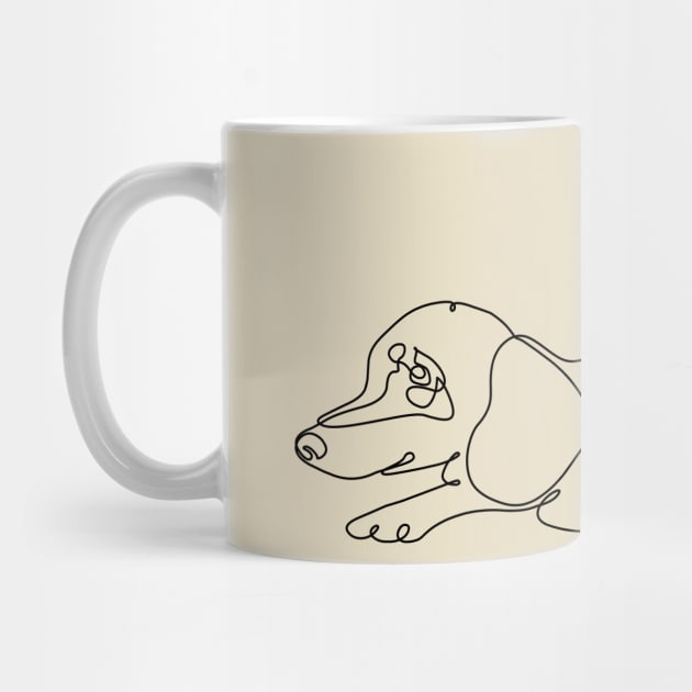 One Line Dachshund Downward by huebucket